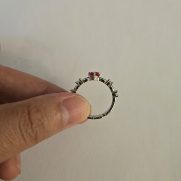 Heart zircon stone moon necklace and ring set - Picture 3 of 4